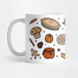 Autumn Baked Goods, Sweet treats, Cosy Snacks Illustration Mug